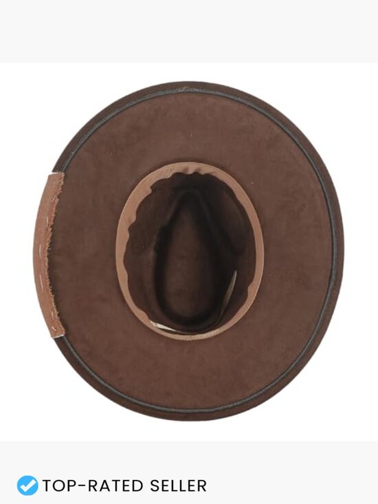 Wide Brim Fedora Hat Unisex Felt Handmade Boho Western Suede Panama main image 6